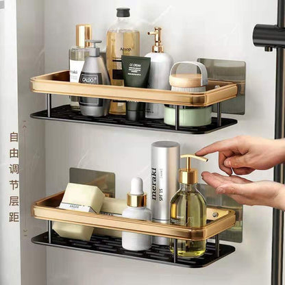 2 pcs Aluminum Alloy Rectangular Shelf (black & gold)