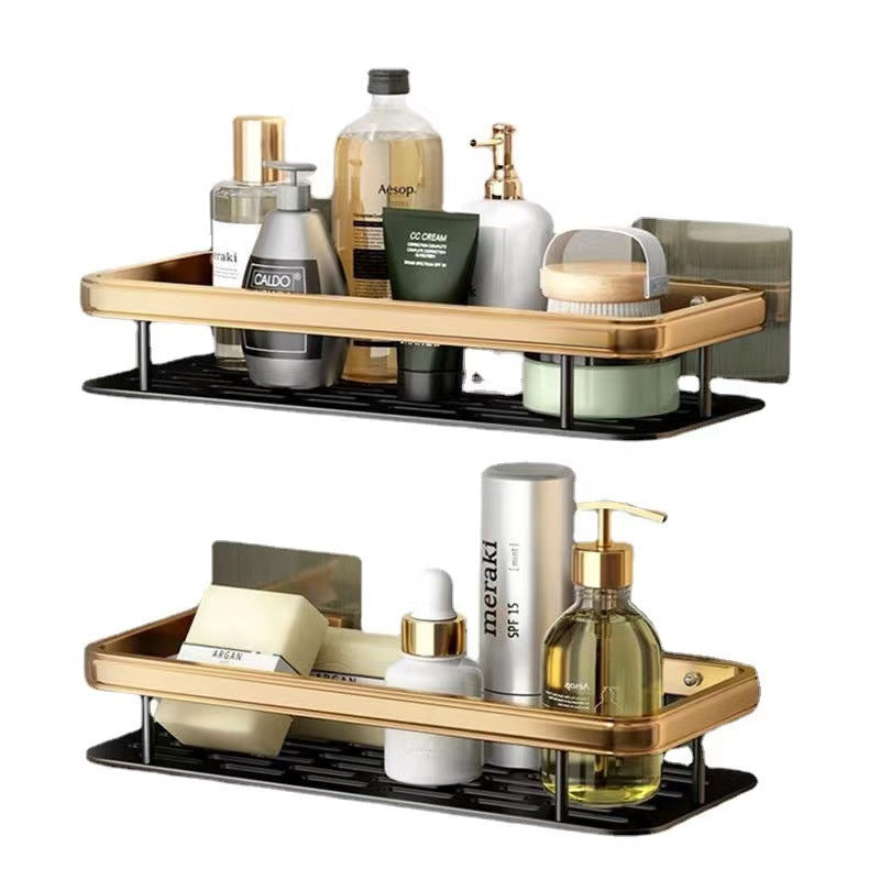 2 pcs Aluminum Alloy Rectangular Shelf (black & gold)