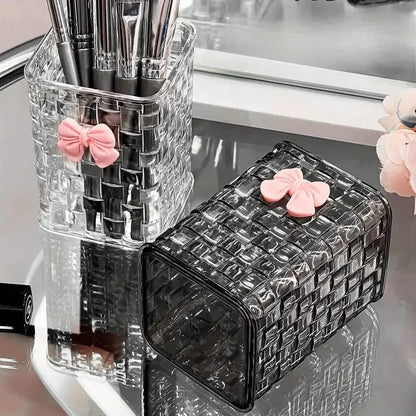 Acrylic makeup brushes storage /desk organizer