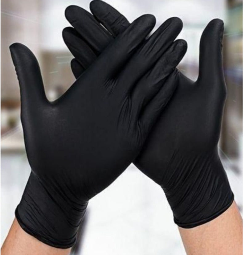 100 pieced Food grade disposable black kitchen gloves 