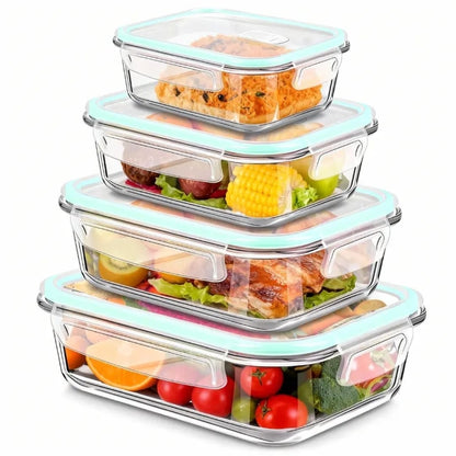 4 pcs glass food container set