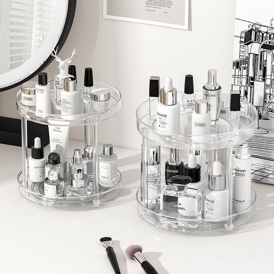 2 Tier Acrylic Lazy Susan/Rotating Multipurpose Organizer