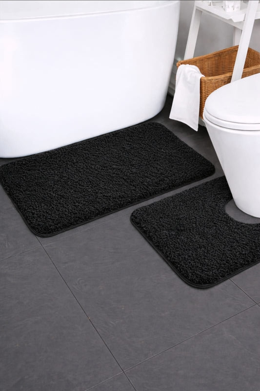 2pcs Ultra-Soft Plush Bath Mat Set