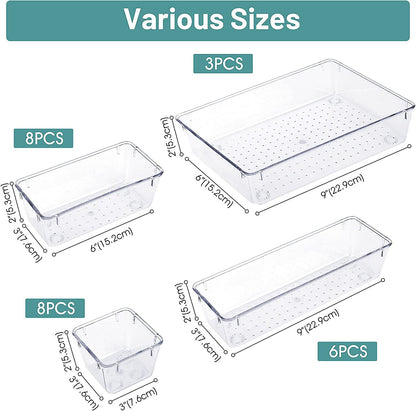 25pcs set drawer organizers