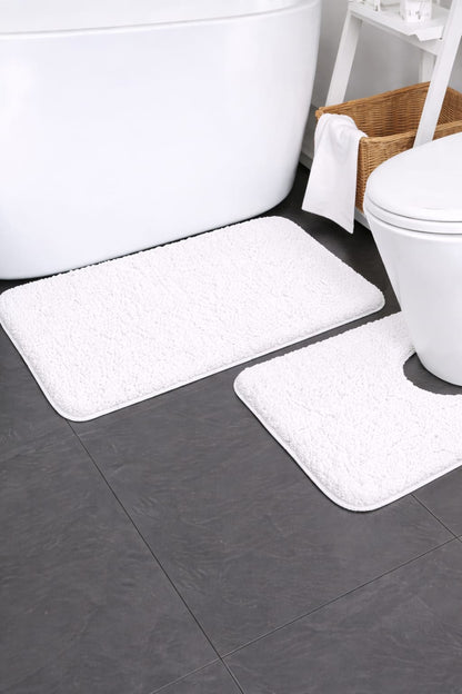 2 pcs set High absorption Ultra-Soft Plush Bath Mat Set