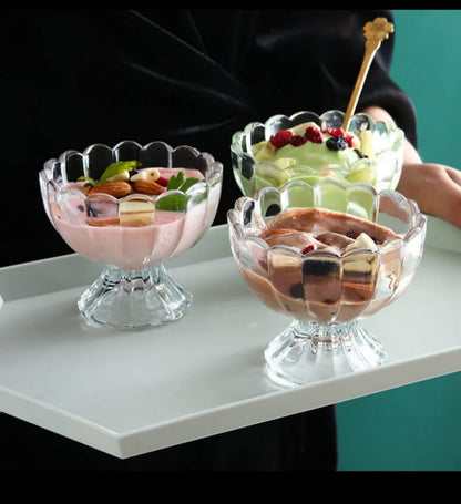 6-Piece Transparent Heat-Resistant Glass Dessert Cups 