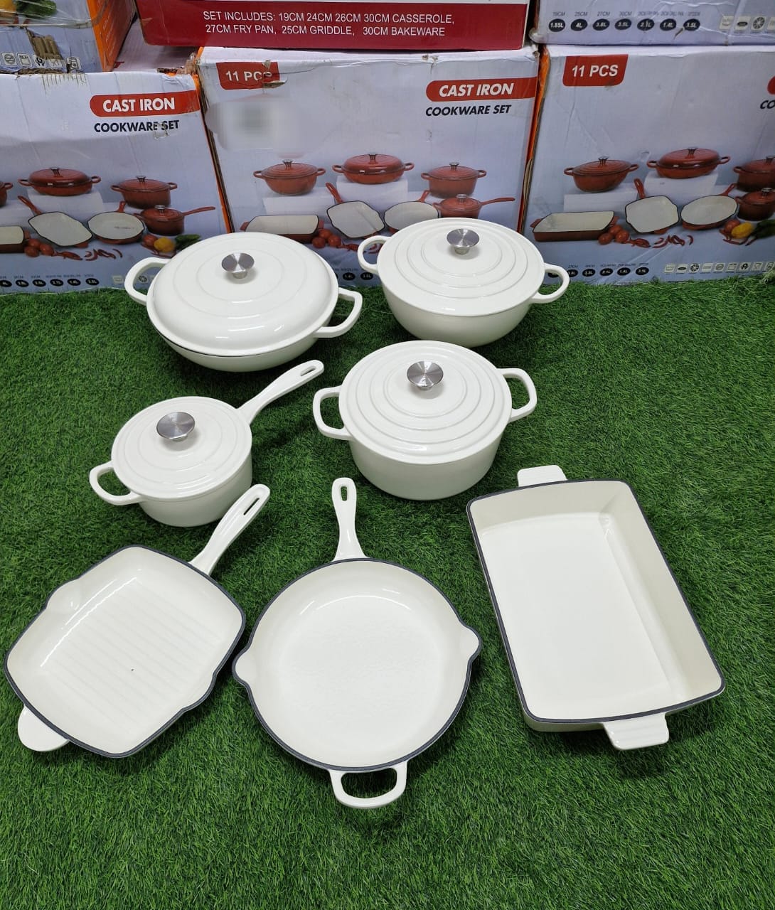 11 pcs Enamel Cast iron cooking pots