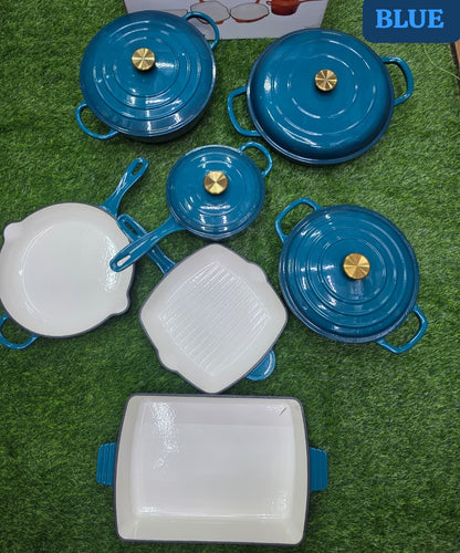 11 pcs Enamel Cast iron cooking pots
