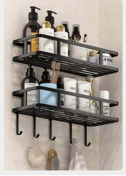 5 pcs Punch-Free Wall Mounted Bathroom Rack set