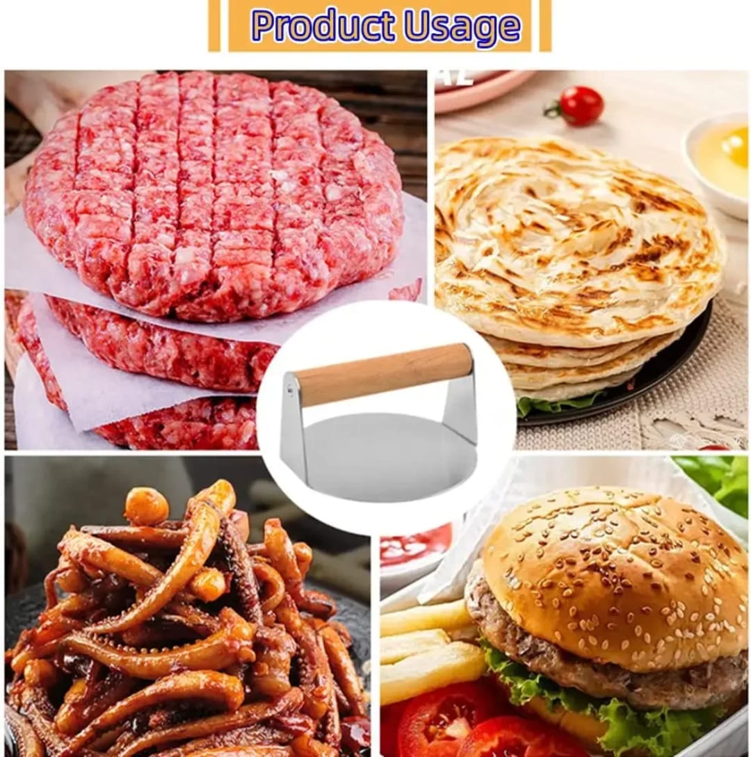 Heavy duty round stainless steel Chapati spinner\burger press 