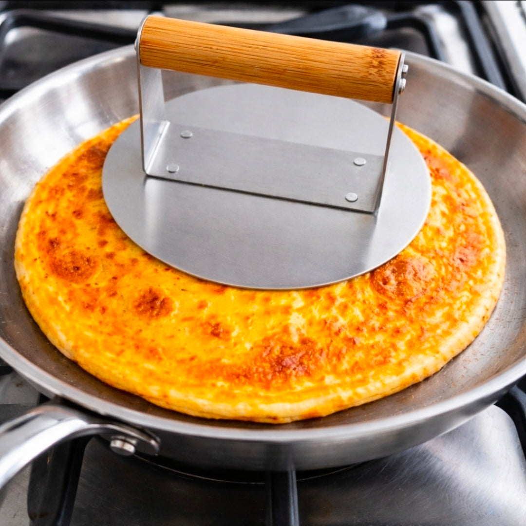 Heavy duty round stainless steel Chapati spinner\burger press 