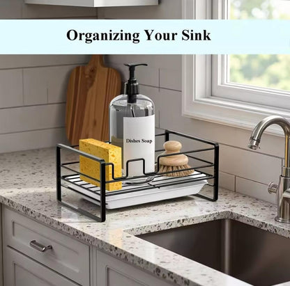 Metallic sink caddy With draining tray