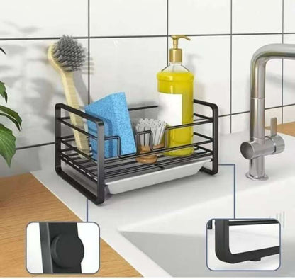 Metallic sink caddy With draining tray