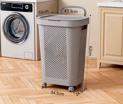 Rolling Laundry Hamper With Lid