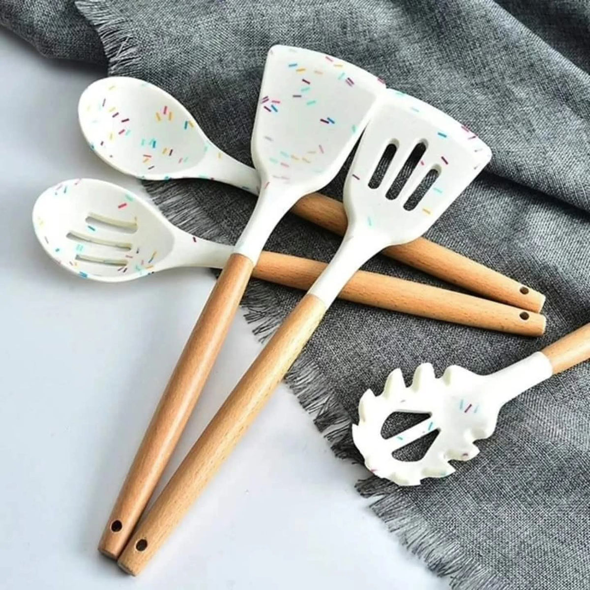 White Marble Silicone Spoon Set