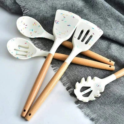 White Marble Silicone Spoon Set