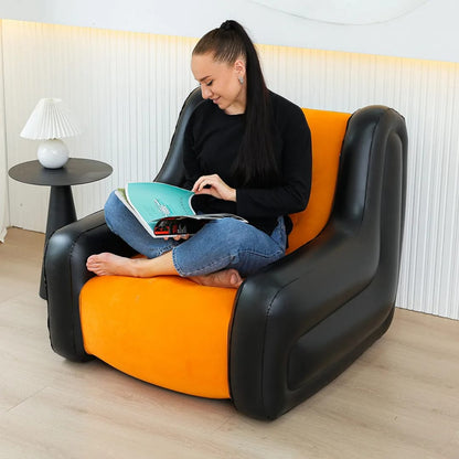 Inflatable Modern 1 Seater Sofa with Armrests &Free Pump