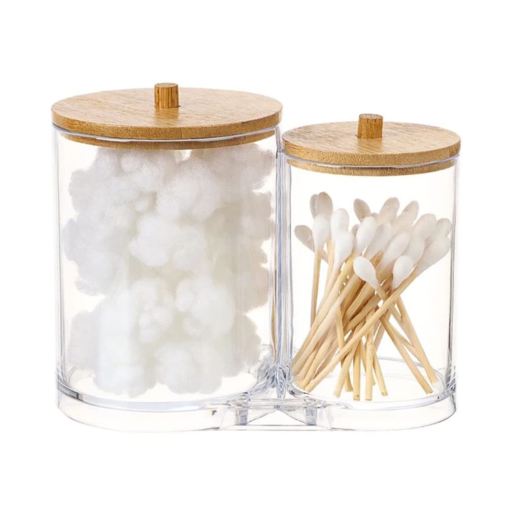 Double compartment Acrylic Makeup Organizer/Cotton Pad Storage Box