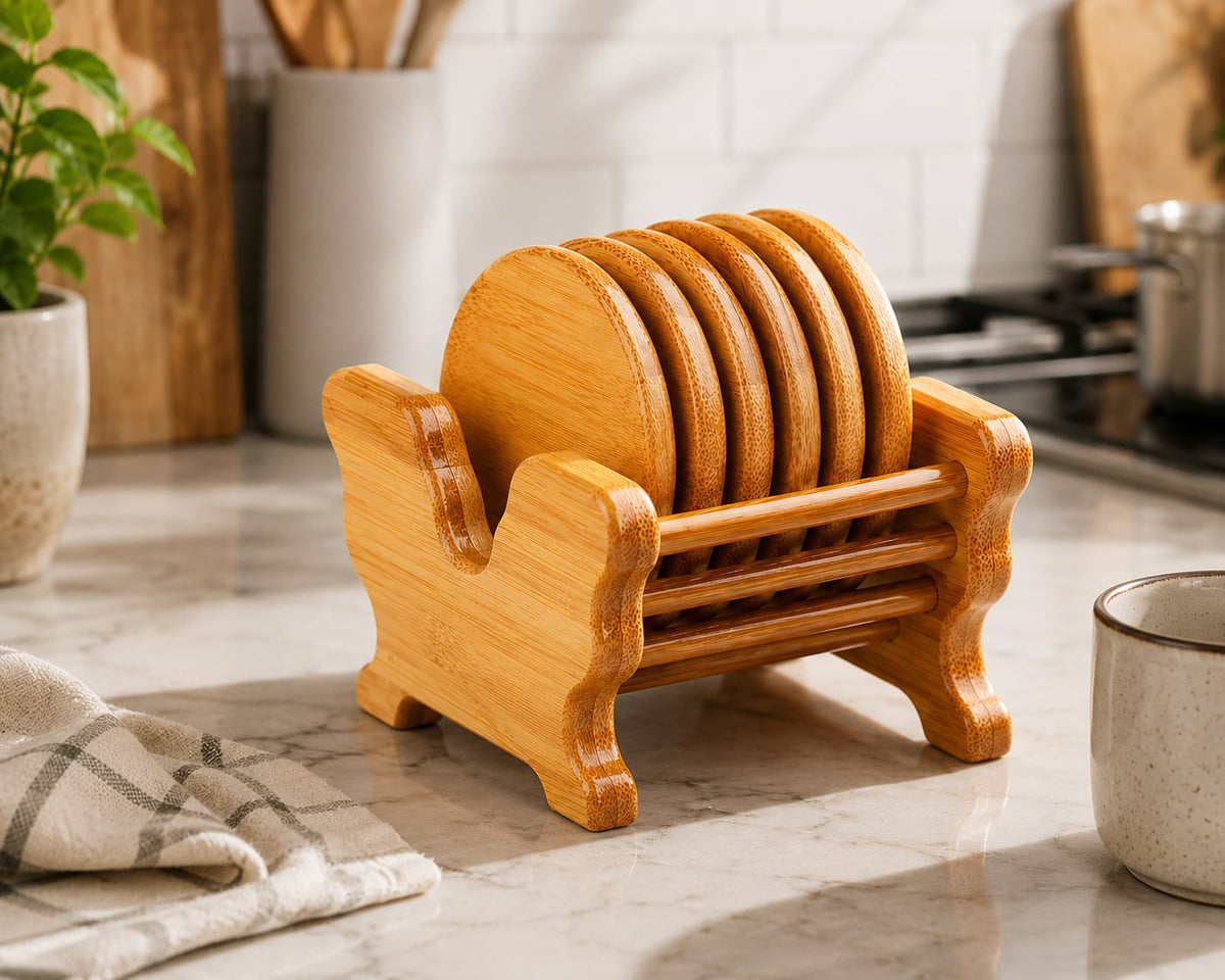 Bamboo Coaster Set