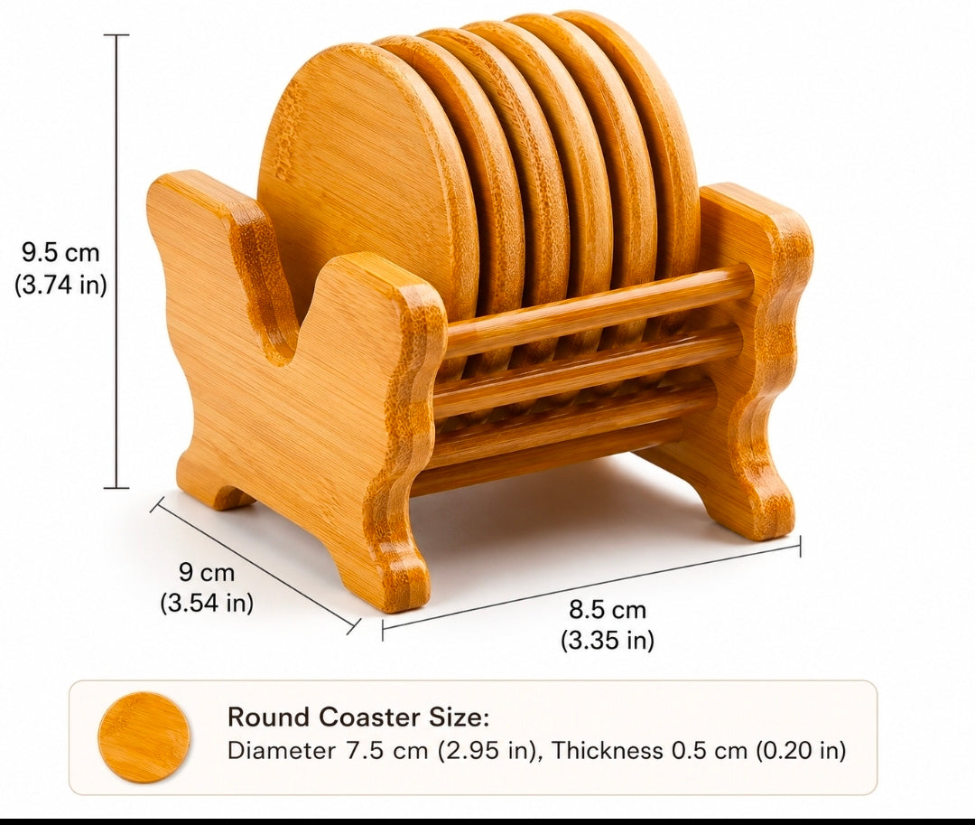 Bamboo Coaster Set