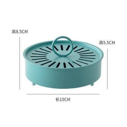 Iron mosquito-repellent incense box with cover.