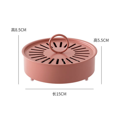 Iron mosquito-repellent incense box with cover.