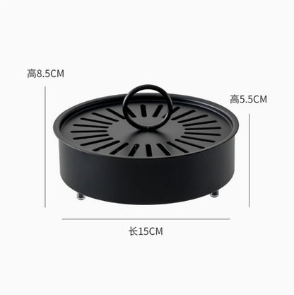 Iron mosquito-repellent incense box with cover.