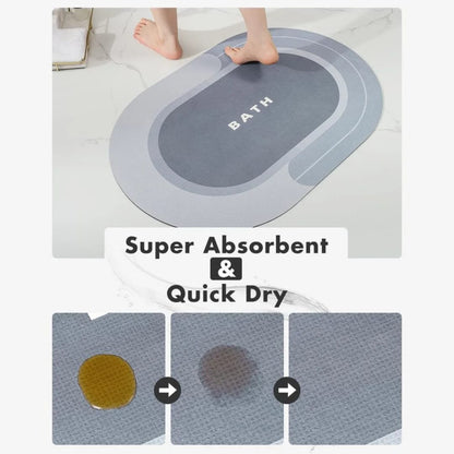 Absorbent Bathroom Mat (Oval)