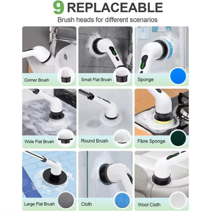 Rechargeable 9-in-1 Spin Scrubber Brush