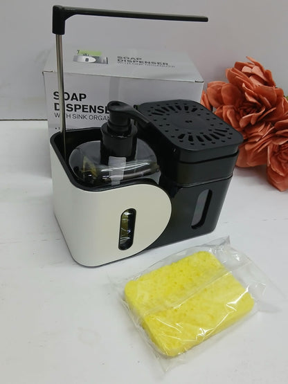 Hand and dish soap dispenser set with sponge