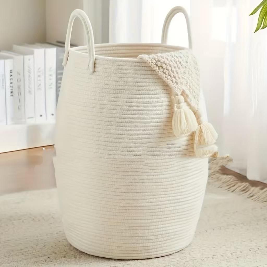 Cotton Rope Basket With Extended Handles