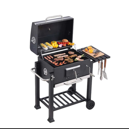 Heavy Duty commercial BBQ Grill with Side Table.