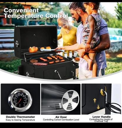 Heavy Duty commercial BBQ Grill with Side Table.