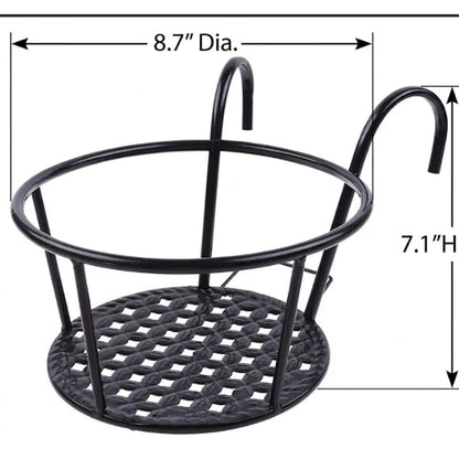 Metal plant railing flower pot holder