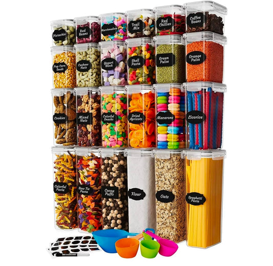 24pcs Bpa free airtight plastic containers
