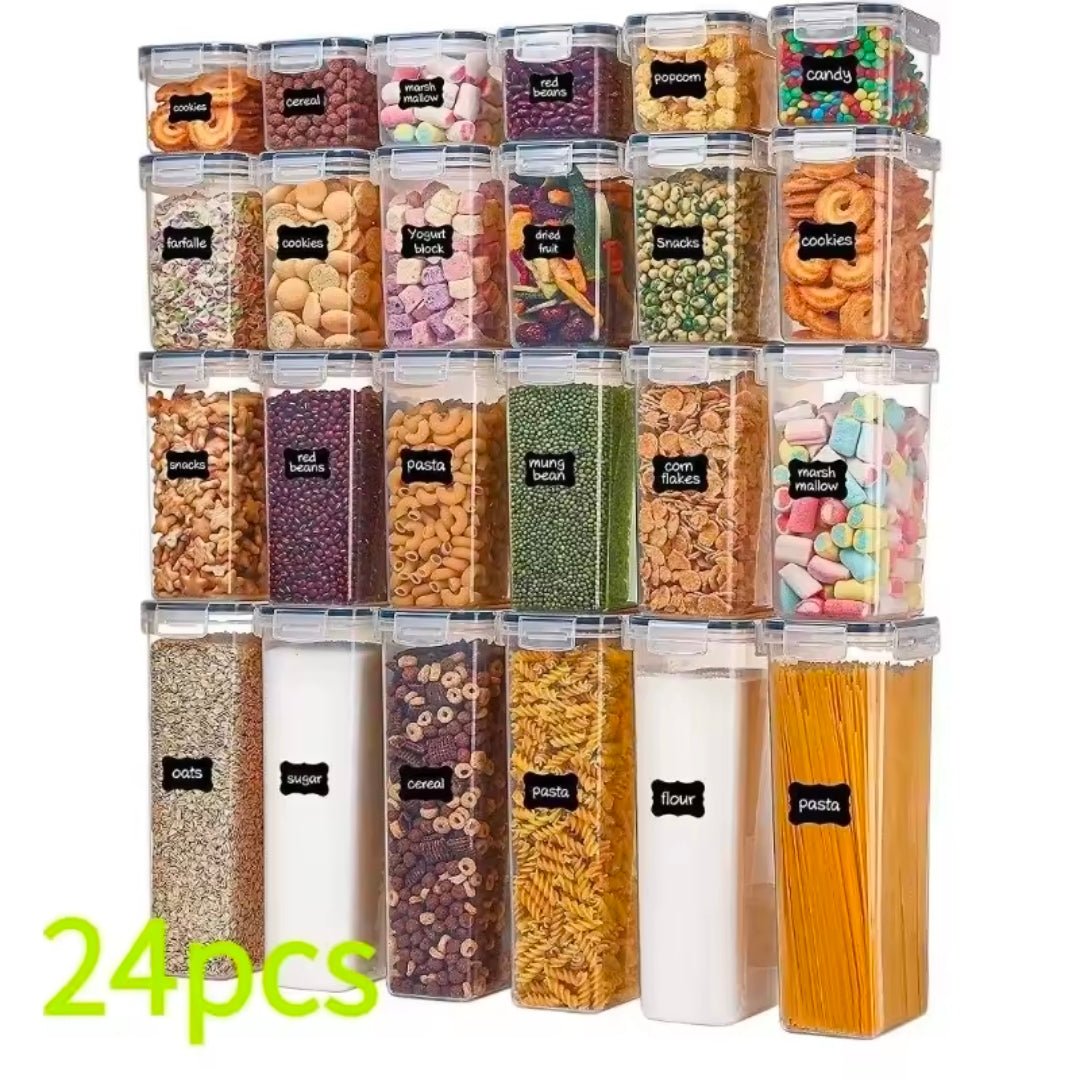 24pcs Bpa free airtight plastic containers