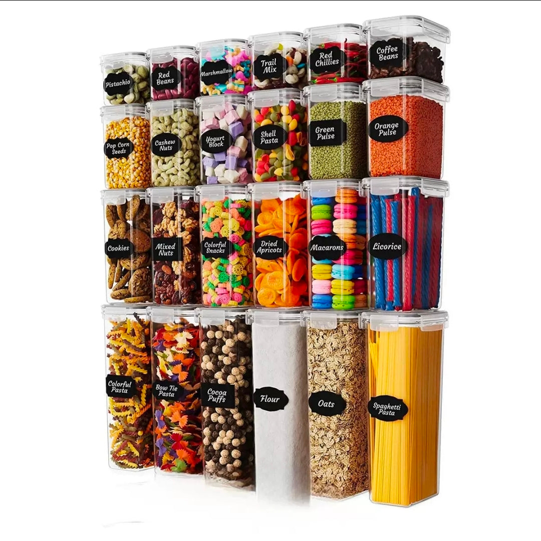24pcs Bpa free airtight plastic containers