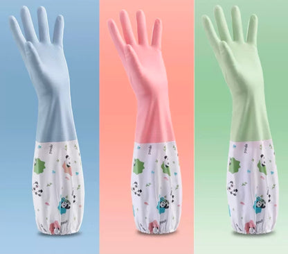 Long silicone waterproof kitchen/household gloves