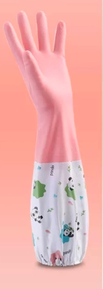Long silicone waterproof kitchen/household gloves