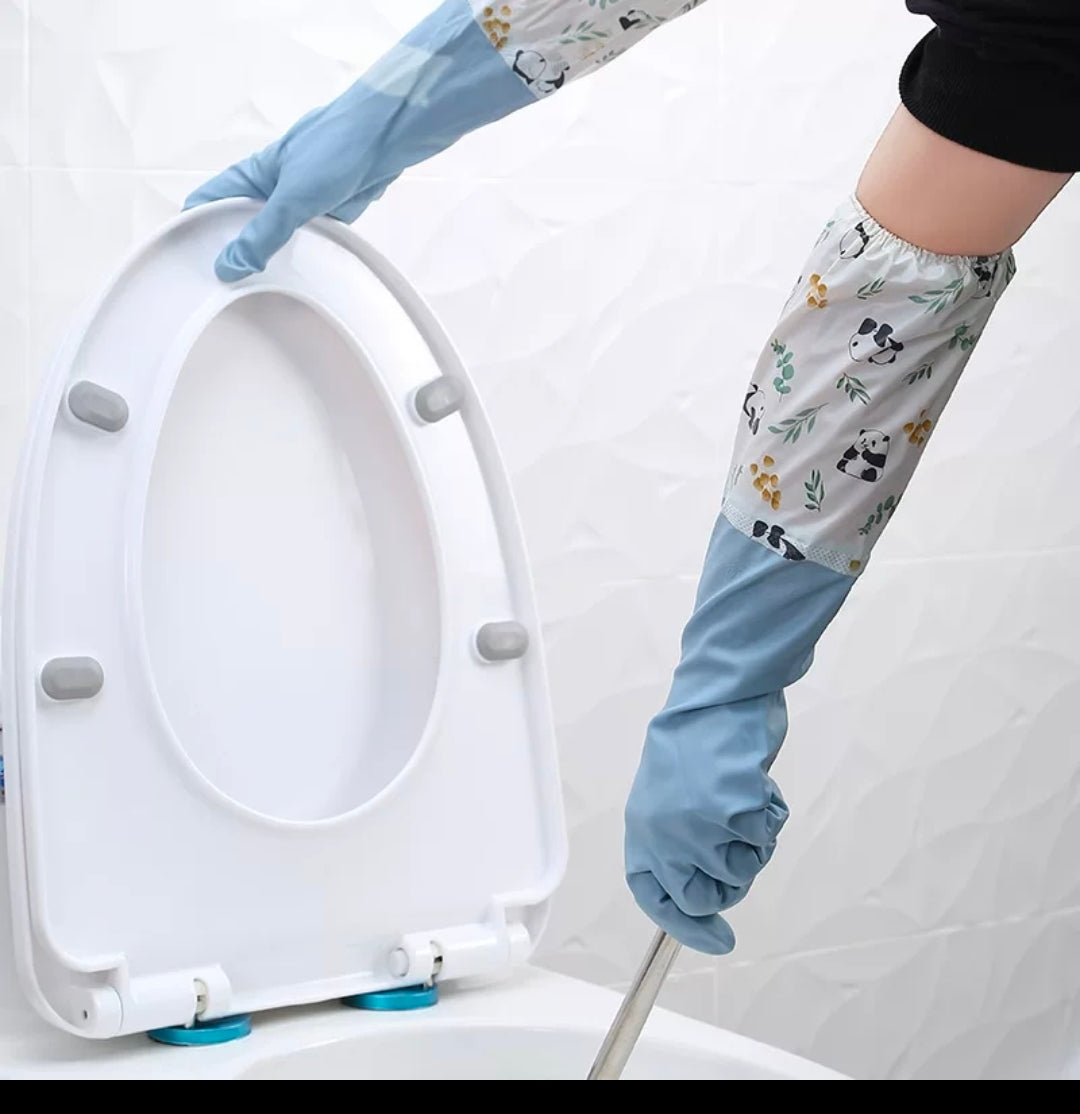 Long silicone waterproof kitchen/household gloves