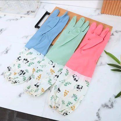Long silicone waterproof kitchen/household gloves