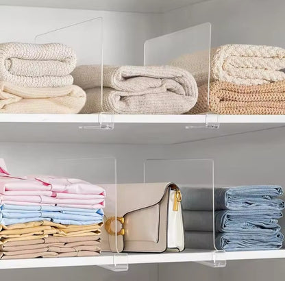 Acrylic closet jeans dividers.