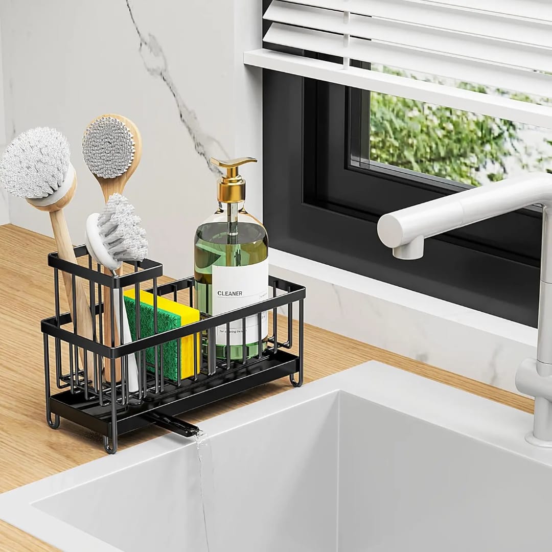 Metallic sink caddy
