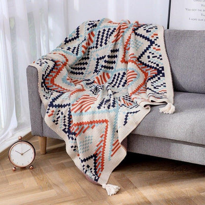 Bohemian knitted throw blankets