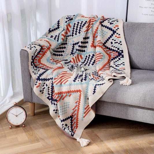 Bohemian knitted throw blankets