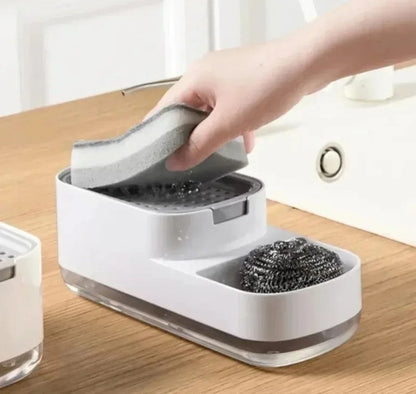 2 in 1 soap pump and sponge holder