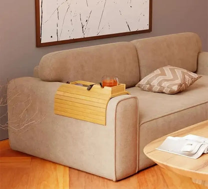 Bamboo sofa arm rest organizer