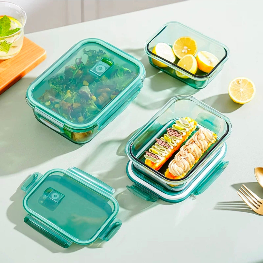 3 pcs glass food container set