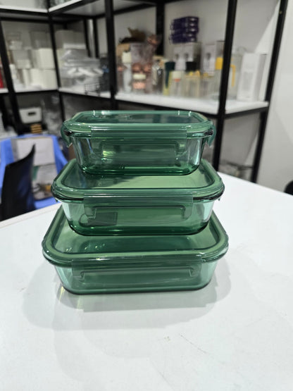 3 pcs glass food container set