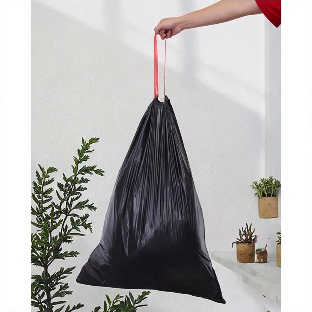 100pcs Extra Strong Trash Bags with a drawstring